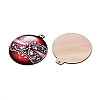 12Pcs UV Single Face Printed Wood Pendant Decorations WOOD-N020-45-3