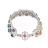 Platinum Tone Brass Micro Pave Cubic Zirconia Tennis Bracelets BJEW-B160-11P-5