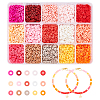 105g 15 Colors Handmade Polymer Clay Beads CLAY-AR0001-16-1