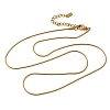 1MM 304 Stainless Steel Round Snake Chain Necklaces for Women NJEW-Z091-10G-4