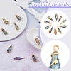 10Pcs Electroplated Raw Rough Natural Quartz Crystal Copper Wire Wrapped Pendants FIND-FH0009-12A-3