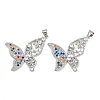 Brass Micro Pave Cubic Zirconia Pendants KK-C109-09B-P-1