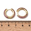 Brass Micro Pave Cubic Zirconia Hoop Earrings KK-CBA8324-24G-02-5