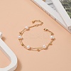 Natural Pearl Beaded Double Layer Multi-strand Bracelet BJEW-TA00243-5
