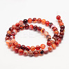 Natural Striped Agate/Banded Agate Bead Strands G-K155-B-6mm-01-2