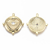 Brass Micro Pave Clear Cubic Zirconia Pendants KK-R126-019-NF-1