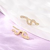 Brass Micro Pave Cubic Zirconia Stud Crawler Earrings KK-CBAA351-16G-01-2