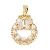 Brass Micro Pave Clear Cubic Zirconia Pendants KK-Q813-10G-1