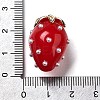 Strawberry Brass Acrylic Pendants OACR-R006-02G-02-3