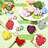 18Pcs 18 Colors Monstera Leaf Food Grade Eco-Friendly Silicone Beads SIL-CJ0002-76-3