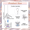 3Pcs 3 Colors Butterfly Glass Pendant Decoration HJEW-SP00010-2