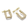Brass Micro Pave Clear Cubic Zirconia D-Ring Anchor Shackle Clasps ZIRC-S066-051-NF-3