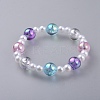 Transparent Acrylic Imitated Pearl  Stretch Kids Bracelets BJEW-JB04575-05-1