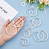 6 Pairs 6 Style Plastic Imitation Pearl Beaded Hoop Earrings with Iron Pins for Women EJEW-FI0002-10-3