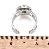 Hollow Heart 304 Stainless Steel Cuff Ring Components SA-CBA82C8-02C-P-3