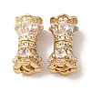 Rack Plating Brass Pave Clear Cubic Zirconia Beads KK-M285-12G-1