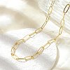 Brass Paperclip Chain Necklaces NJEW-A042-17G-01-1