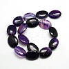 Natural Striped Agate/Banded Agate Oval Bead Strands G-L175B-09-2