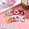 WADORN 12Pcs 12 Colors Spray Painted Alloy Spring Gate Rings FIND-WR0010-44-4