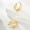 Simple 201 Stainless Steel Cuban Link Hoop Earrings LS-WG5268-6