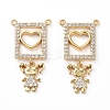 Brass Micro Pave Clear Cubic Zirconia Pendants ZIRC-L076-032G-1
