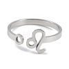 Non-Tarnish Constellations 304 Stainless Steel Open Cuff Ring for Women RJEW-L122-001P-11-2