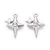 Rack Plating Alloy Crystal Rhinestone Pendants PALLOY-T091-37P-1
