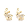 Brass Pave Clear Cubic Zirconia Charms KK-N231-344-2