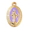 Golden Alloy Enamel Pendants KK-P197-16G-2