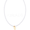 Imitation Pearl with Stainless Steel Pendants Necklaces NJEW-LP0001-51U-G-1