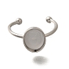 304 Stainless Steel Open Cuff Ring Components STAS-M057-01I-P-2