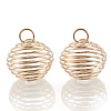 Hollow Lantern Iron Wire Bead Cage Pendants LS-X-IFIN-N001-02KC-1