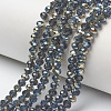 Electroplate Glass Beads Strands EGLA-A034-T4mm-K10-1