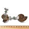 Natural Green Aventurine Fossil Snail Pendants G-F062-02-2