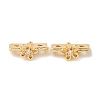 Brass Micro Pave Clear Cubic Zirconia Slide Charms KK-P239-17G-1