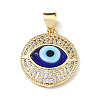 Real 18K Gold Plated Brass Clear Cubic Zirconia Pendants ZIRC-L102-12G-3