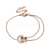 Roman Numerals Stainless Steel Link Bracelets LS-BJEW-L689-01RG-1
