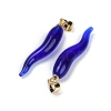 Handmade Lampwork with Brass Pendants KK-Q095-02B-01-2