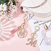 2Pcs 2 Style Alloy Rhinestone Keychain Sets KEYC-WR0001-01M-2