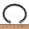 316 Surgical Stainless Steel Twisted Rope Shape Cuff Bangles BJEW-P319-04B-3