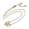 Brass Micro Pave Clear Cubic Zirconia Clover Pendants Necklaces LS-NJEW-K280-02G-2