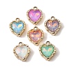 UV Plating Alloy Glass Pendants FIND-K032-14G-1
