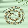 9MM Duo Tone 304 Stainless Steel Textured Cable Chain Necklaces for Women Men SA-CBA37BC-19GP-1
