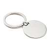Non-Tarnish Valentine's Day Theme 304 Stainless Steel Flat Round with Word I Do Pendant Keychain LS-KEYC-K018-01P-02-2