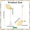 60Pcs 2 Styles Leaf Stainless Steel Round Tray Stick Lapel Pins JEWB-SC0001-75E-2