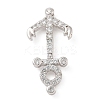 Rack Plating Brass Micro Pave Clear Cubic Zirconia Slide Charms KK-A234-015P-1
