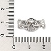Rack Plating Brass Micro Pave Clear Cubic Zirconia Fold Over Clasps KK-A222-04A-P-3