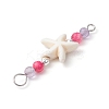 4Pcs 4 Colors Summer Beach Dyed Synthetic Turquoise Connector Charms PALLOY-JF03747-03-5