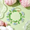 Flower Glass & Acrylic Charm Bracelets BJEW-JB10443-01-2