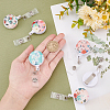 6Pcs 6 Colors Flat Round ABS Plastic Badge Reel AJEW-CA0002-09-3